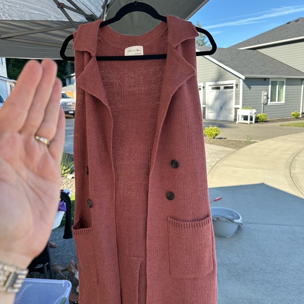 Active USA Pink Cardigan Sweater